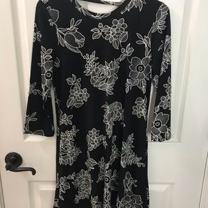 Black with white flowers dress